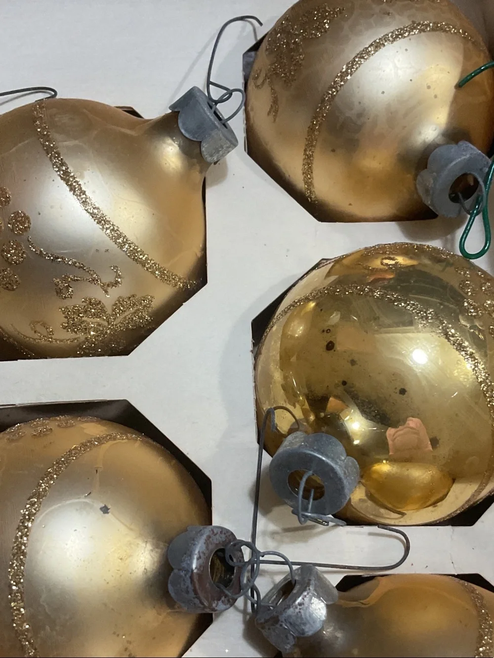 Shiny Gold Glass Holiday Ornaments - Set of 8